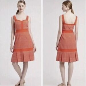 Tory Burch Berdine Eyelet Dress Women’s Size 6 Red Sleeveless sweetheart lined